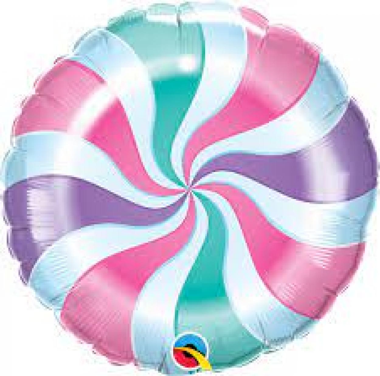 FOIL 18" CANDY SWIRL COLORI PASTELLO 19852