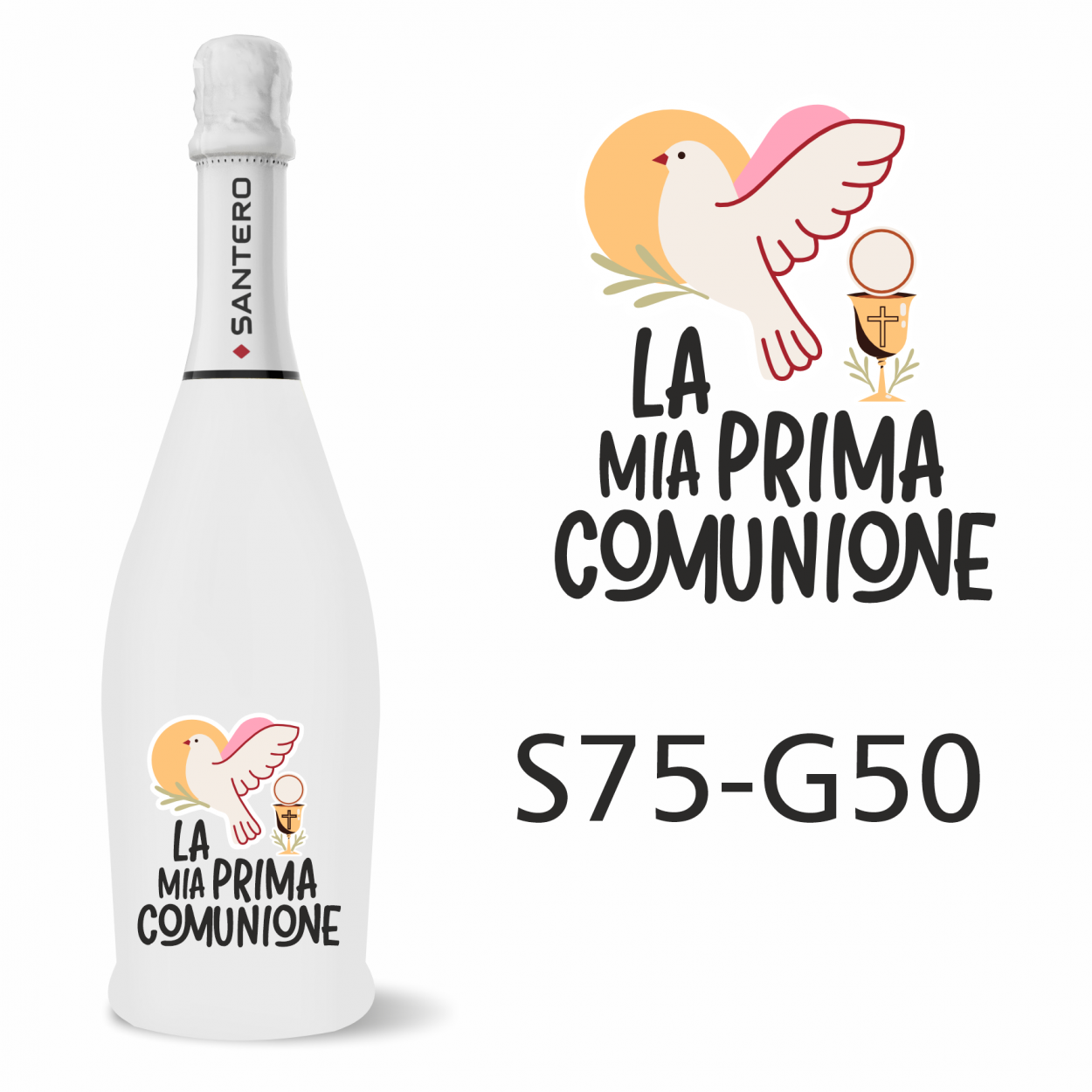 SPUMANTE EXTRA DRY WHITE LT0.75 SANTERO 9.5.8 PRIMA COMUNIONE