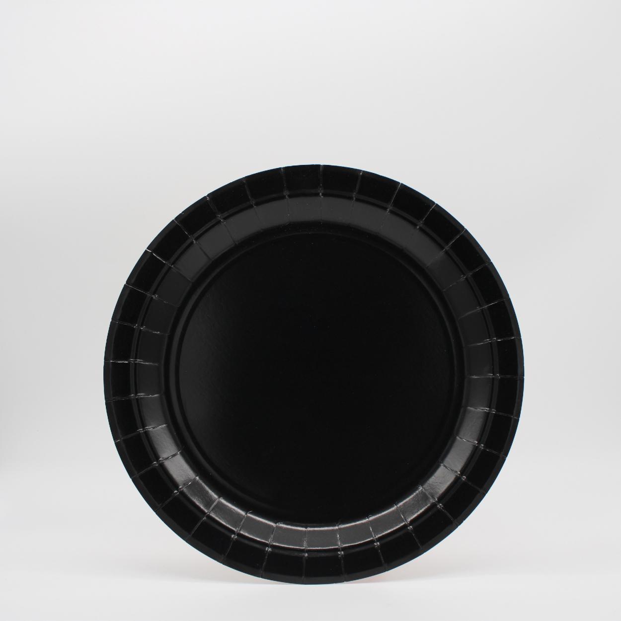 PIATTI CARTA GRANDI 24 CM NERO – 15 PZ 33700