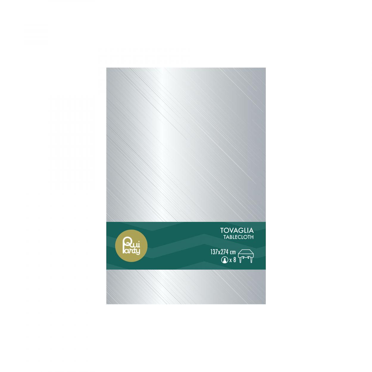 TOVAGLIA PLASTICA 137X274 CM ARGENTO METAL – 1 PZ 34703
