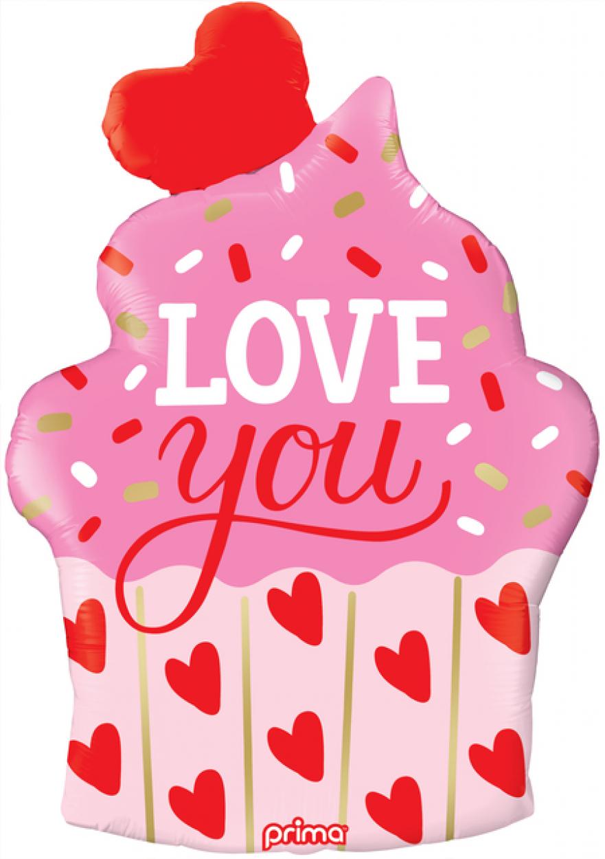 FOIL SUPER SHAPE LOVE YOU CUP CAKE CM 90 – PF-0100-35-50-1