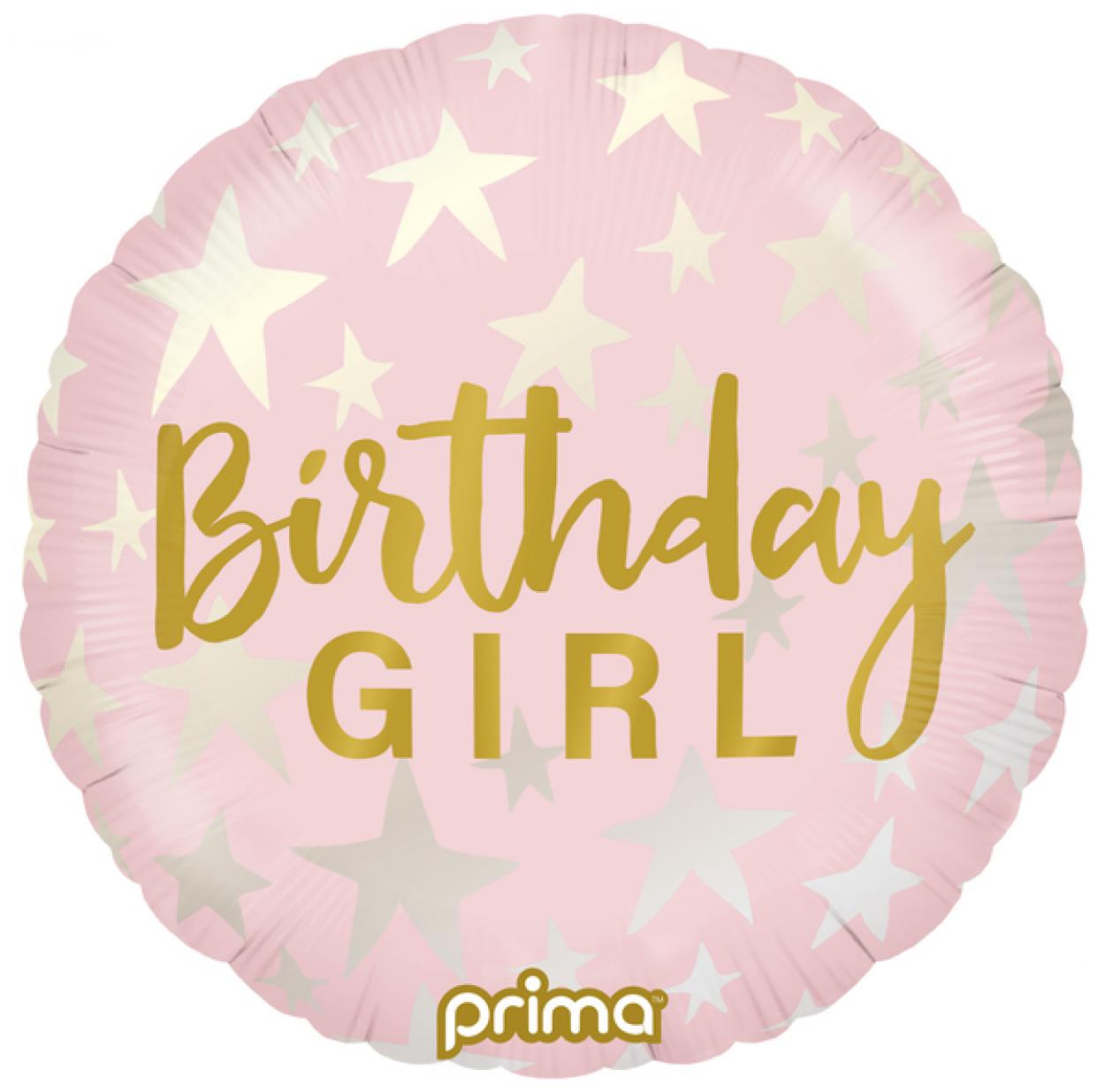 FOIL 18" PALLONCINO BIRTHDAY GIRL CON STELLE – PF-BGST-18-50-1