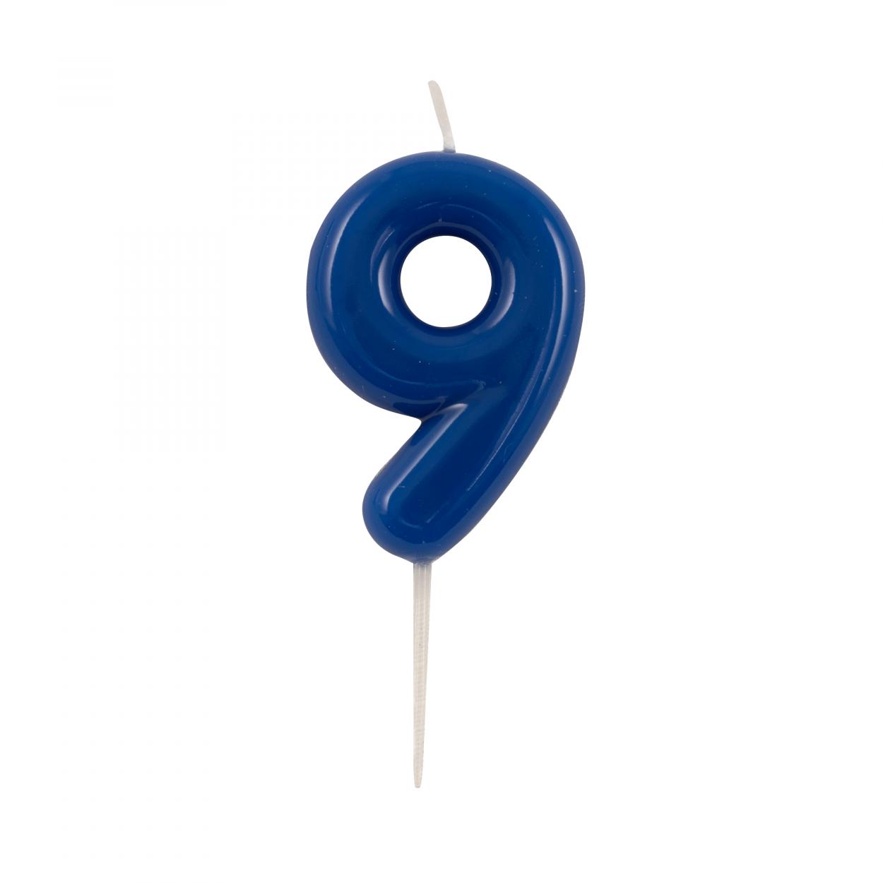 CANDELINA GLOSSY NUMERO 9 BLU – CM 10,5 53129