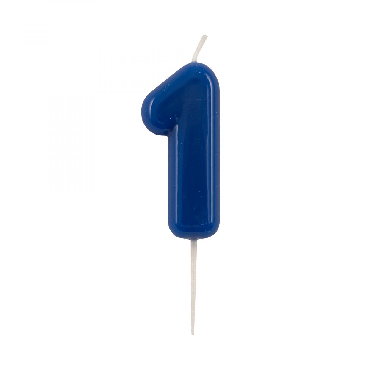CANDELINA GLOSSY NUMERO 1 BLU – CM 10,5 53121