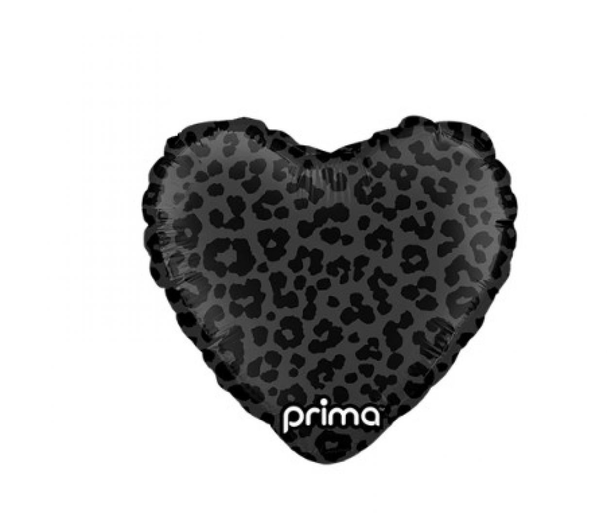 FOIL 18" CUORE NERO LEOPARDATO PD-0031-18-50-1