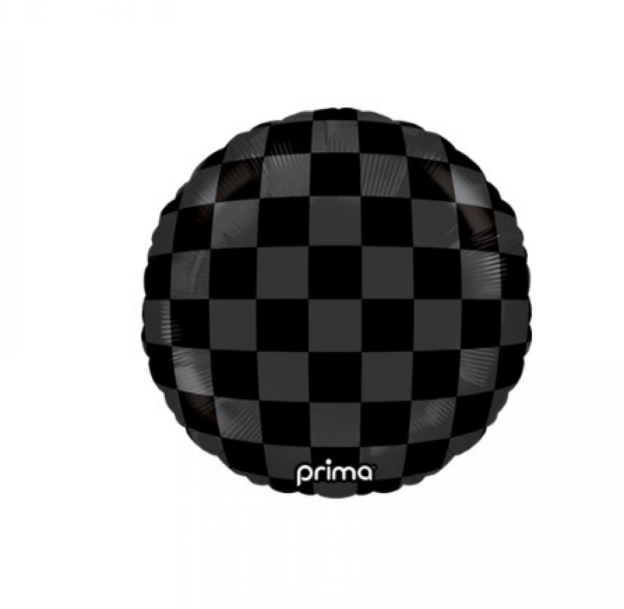 FOIL 18" TONDO NERO CON SCACCHI OPACHI PD-0029-18-50-1