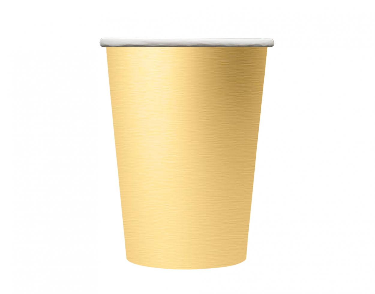 BICCHIERI CARTA 250 CC ORO METAL – 15 PZ 34602