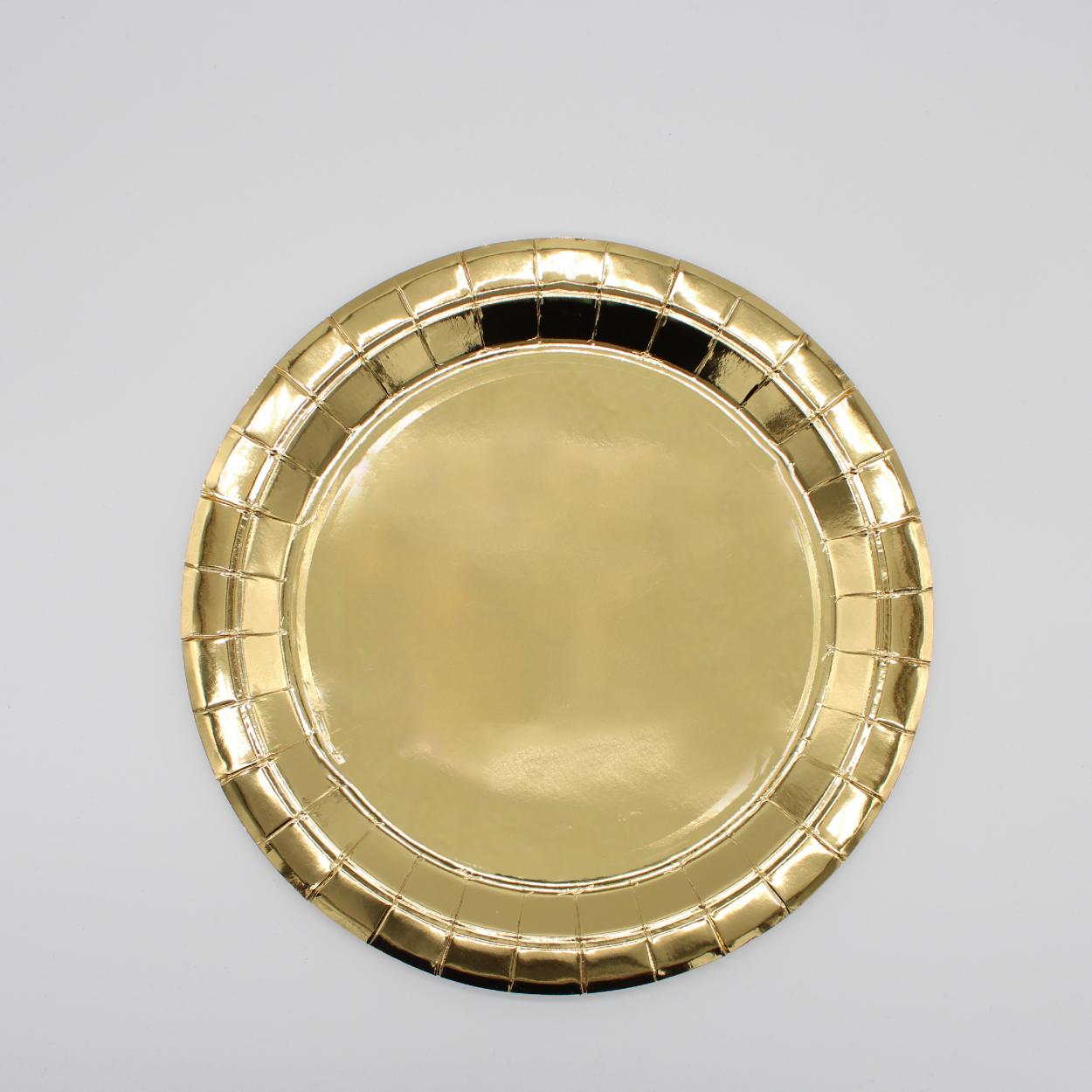 PIATTI CARTA PICCOLI 18 CM ORO METAL – 15 PZ 34601