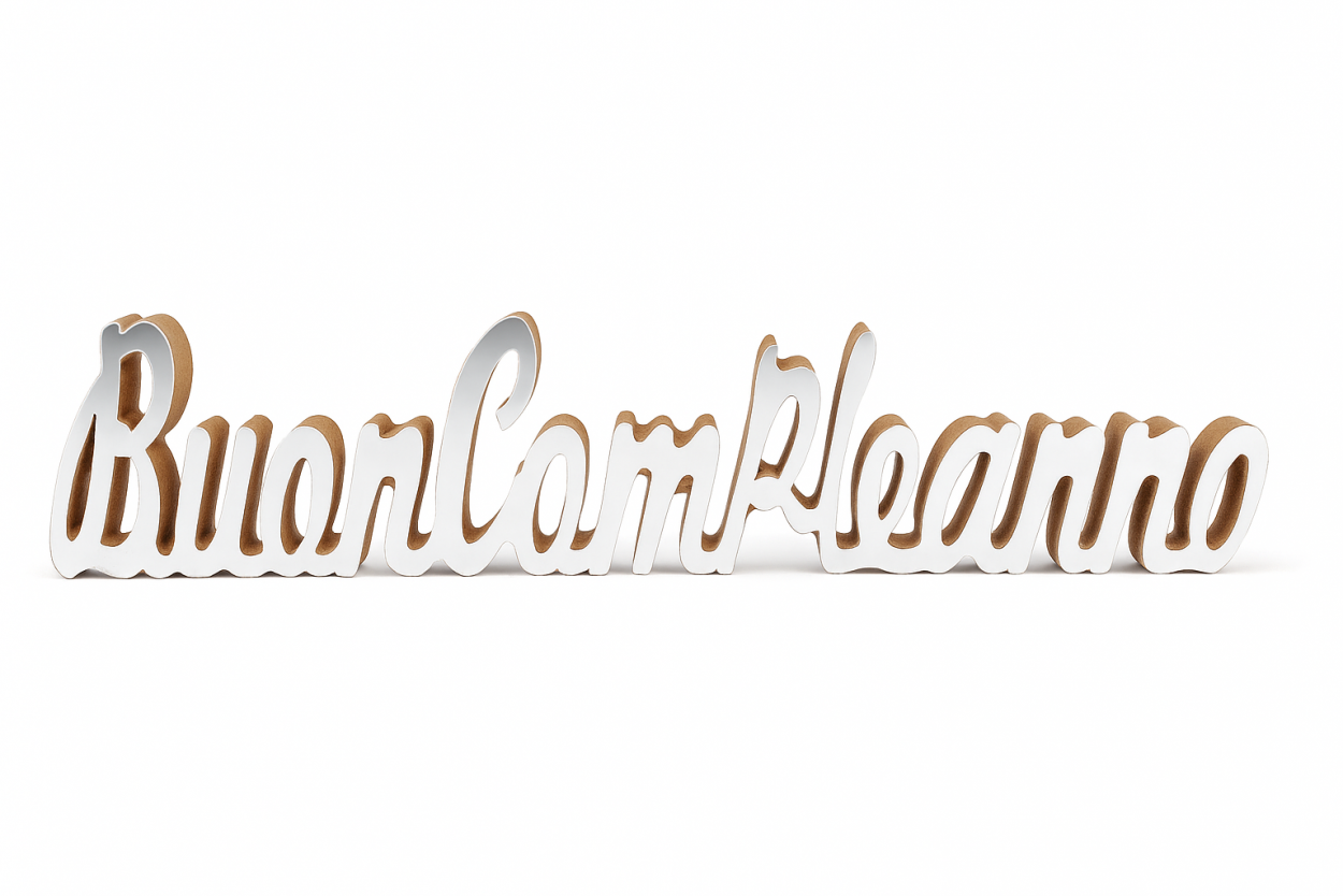 DECORAZIONE BUON COMPLEANNO ARGENTO SPECCHIO – 31 CM 614865