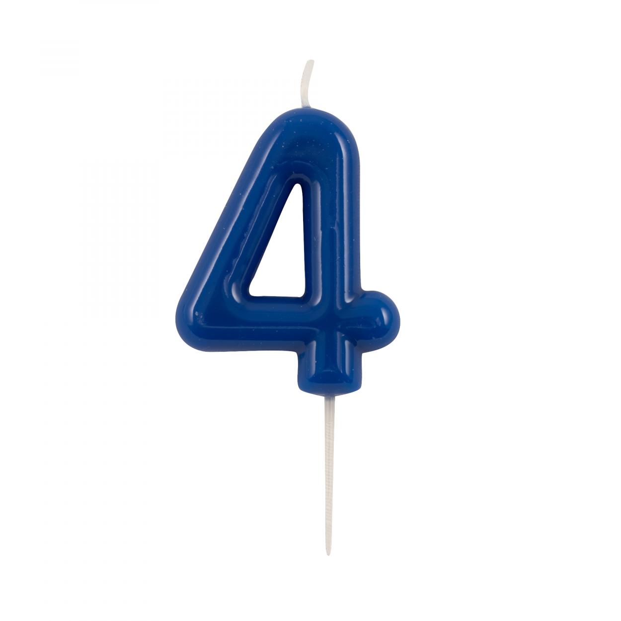 CANDELINA GLOSSY NUMERO 4 BLU – CM 10,5 53124