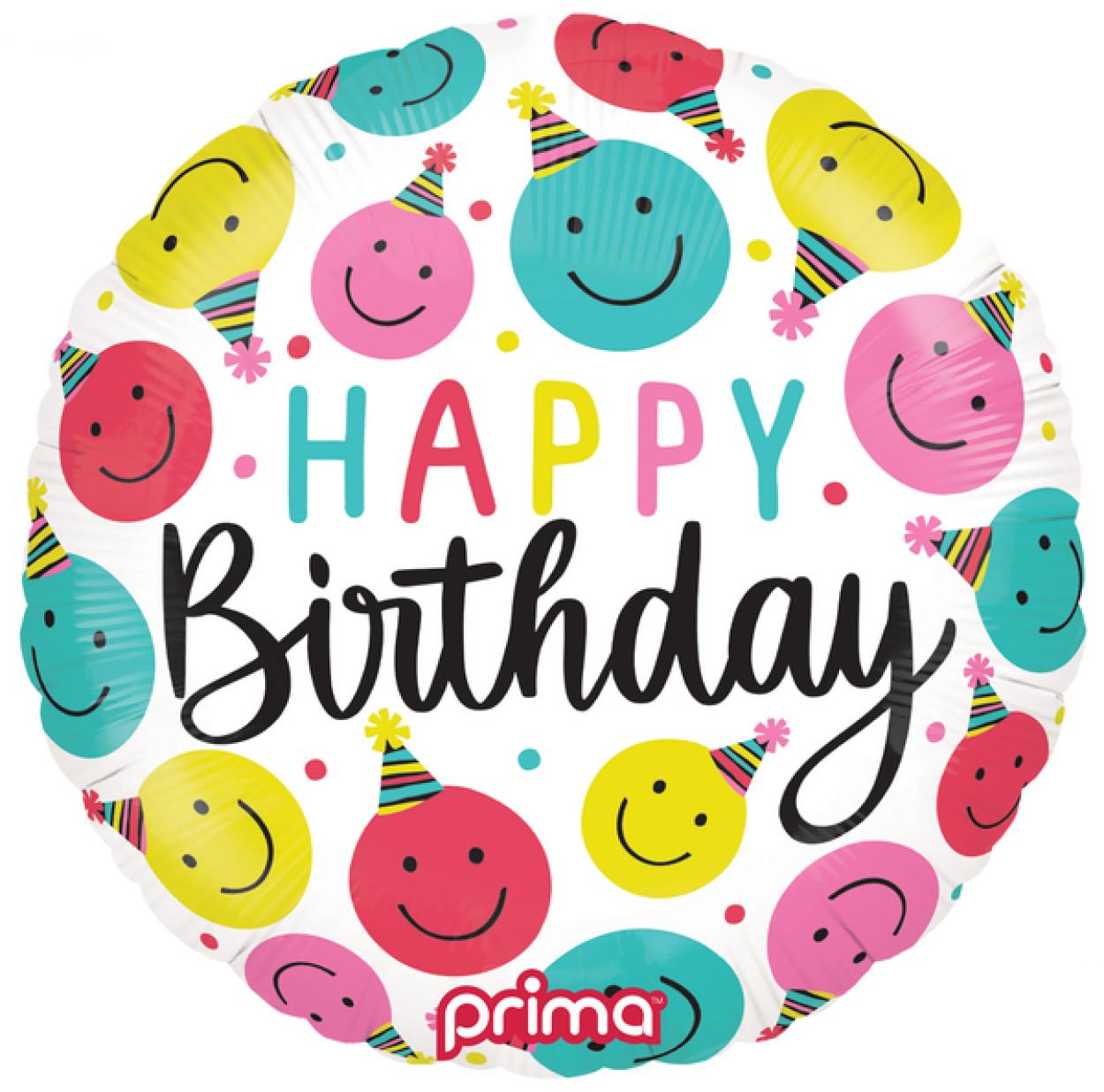 FOIL 18" PALLONCINO HAPPY BIRTHDAY SMILE MULTICOLOR – PF-BSMI-18-50-1
