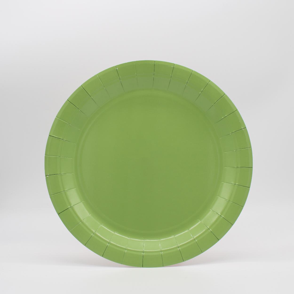 PIATTI CARTA PICCOLI 18 CM VERDE OLIVA – 15 PZ 32601