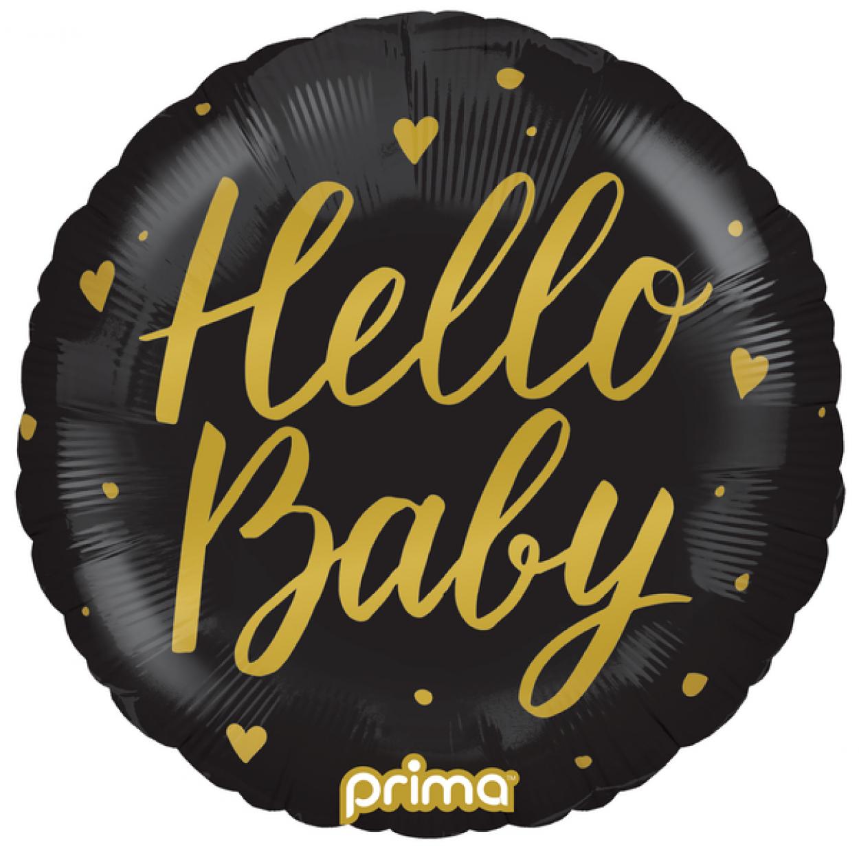FOIL 18" PALLONCINO HELLO BABY NERO – PF-HBBK-18-50-1
