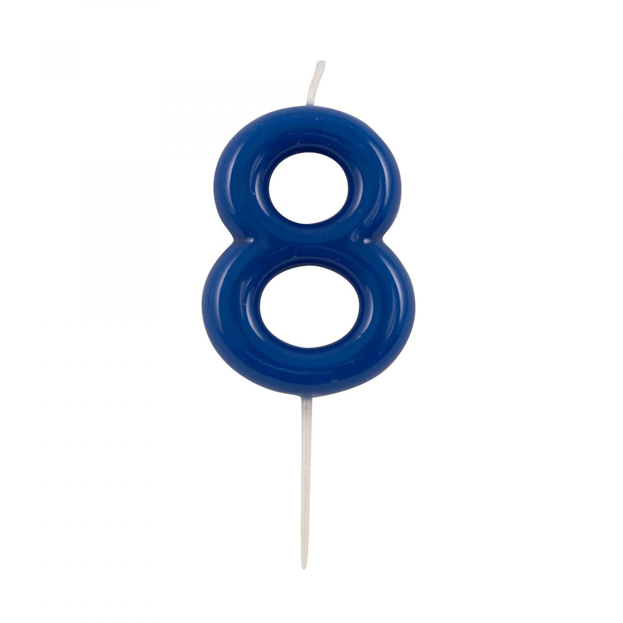 CANDELINA GLOSSY NUMERO 8 BLU – CM 10,5 53128