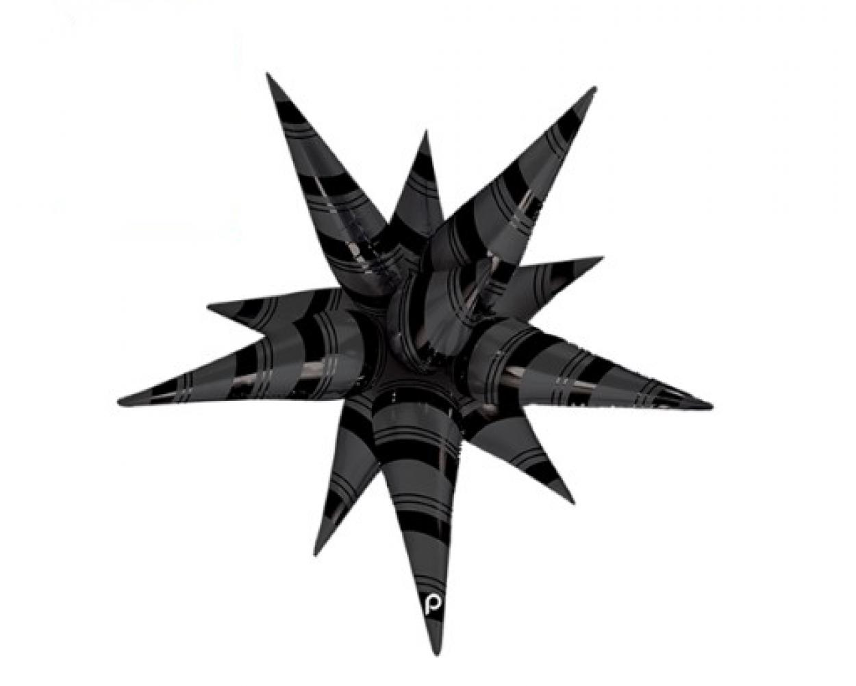 FOIL SUPER SHAPE STARBURST NERO OPACO E STRISCE LUCIDE – CM 102 PD-0027-40-50-1