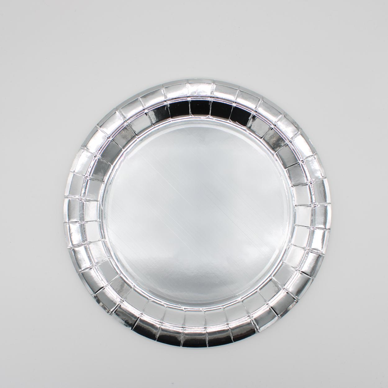 PIATTI CARTA PICCOLI 18 CM ARGENTO METAL – 15 PZ 34701