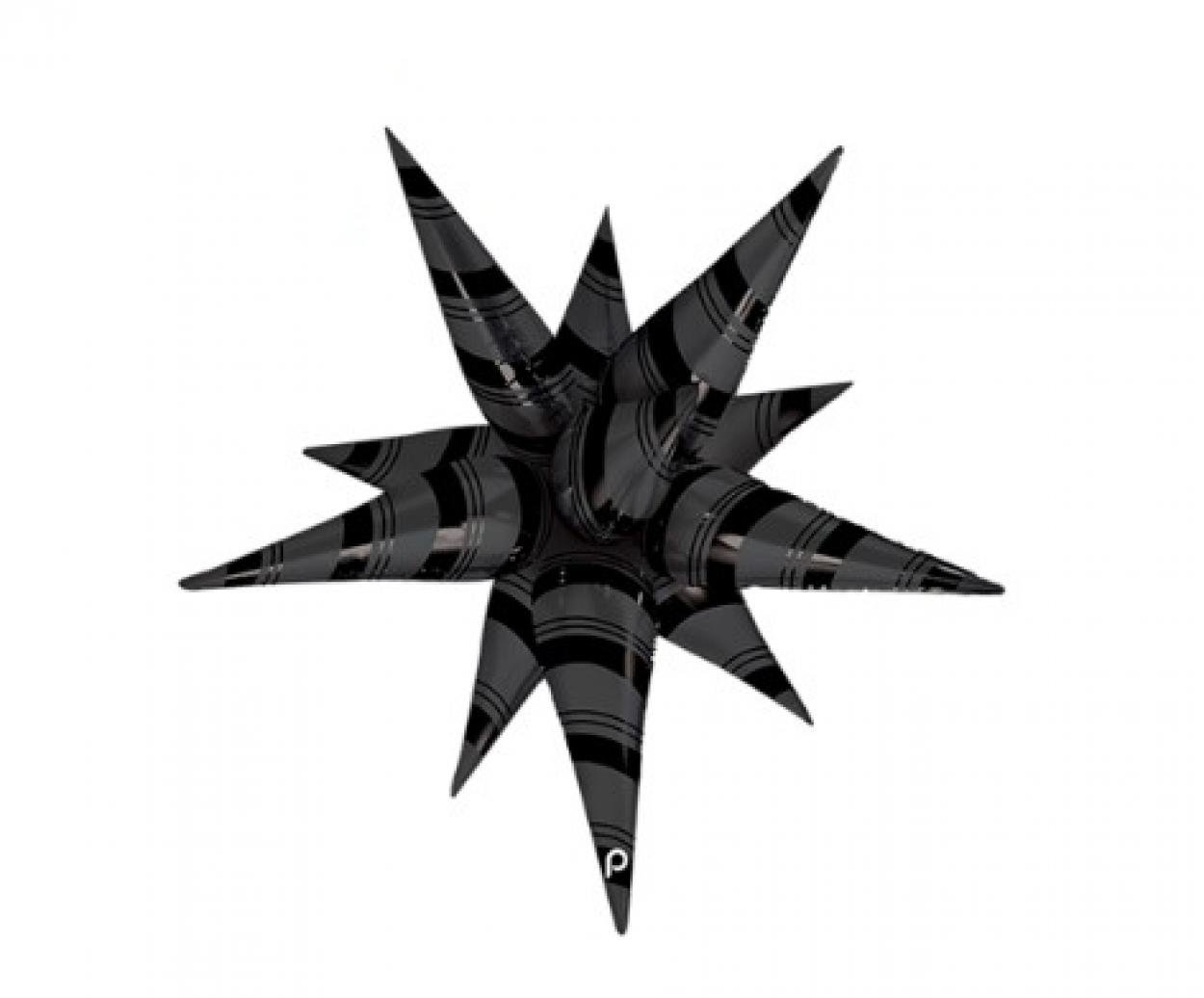 FOIL 26" STARBURST NERO OPACO E STRISCE LUCIDE PD-0026-26-50-1