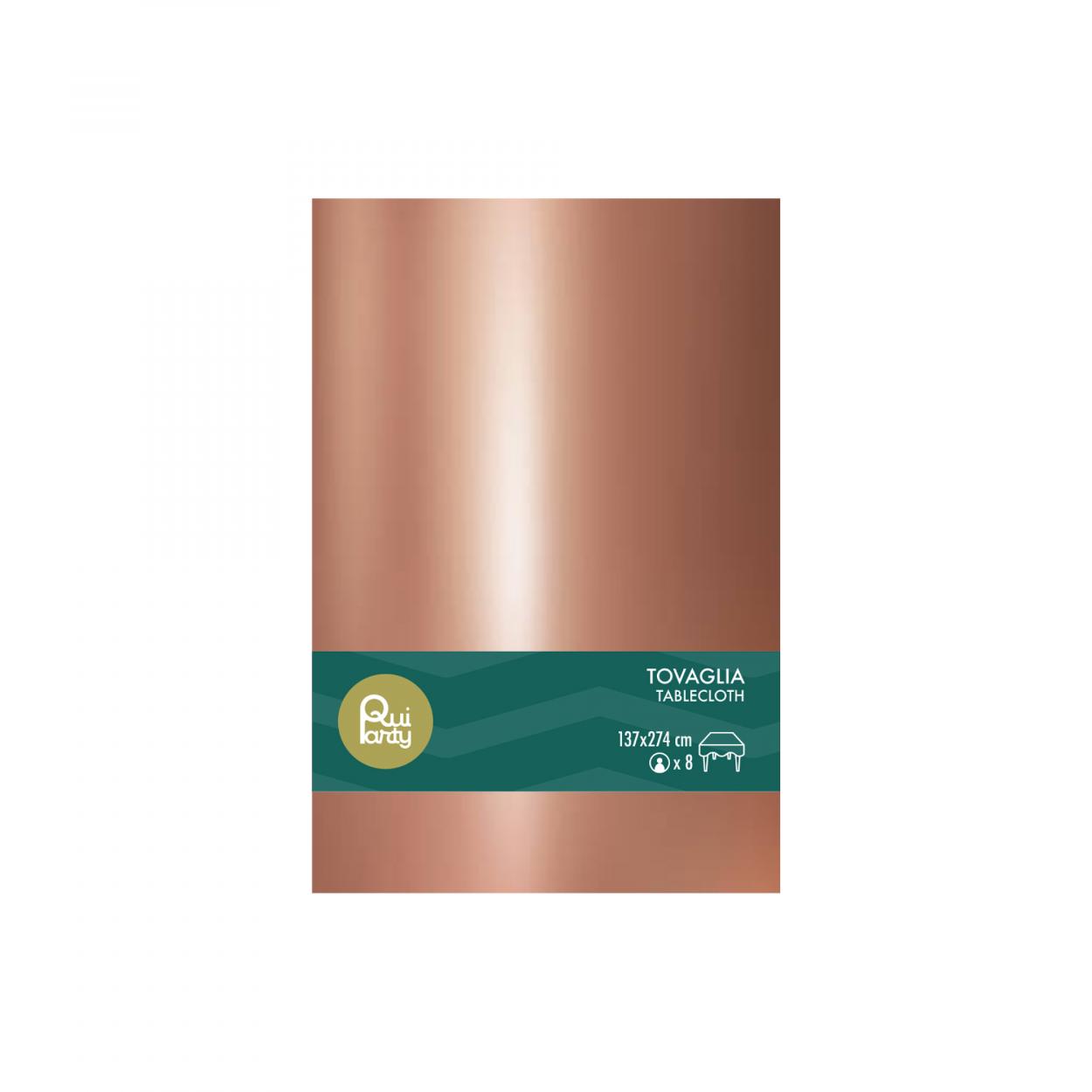 TOVAGLIA PLASTICA 137X274 CM ROSA GOLD METAL – 1 PZ 34503