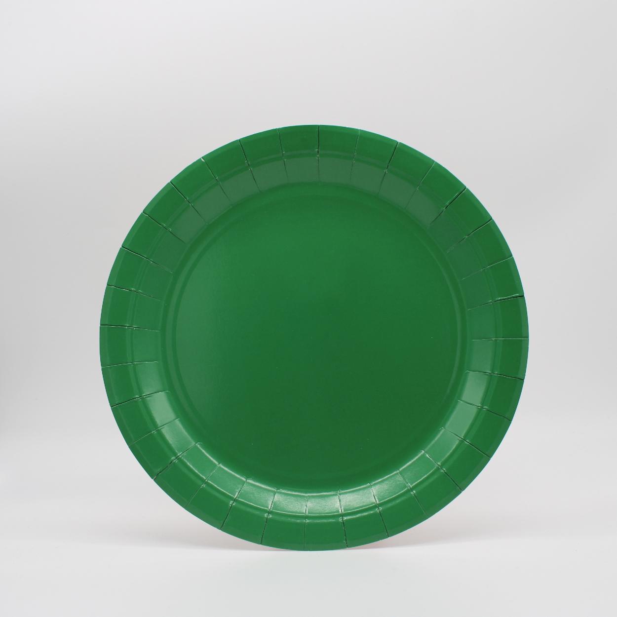 PIATTI CARTA GRANDI 24 CM VERDE SCURO – 15 PZ 32500