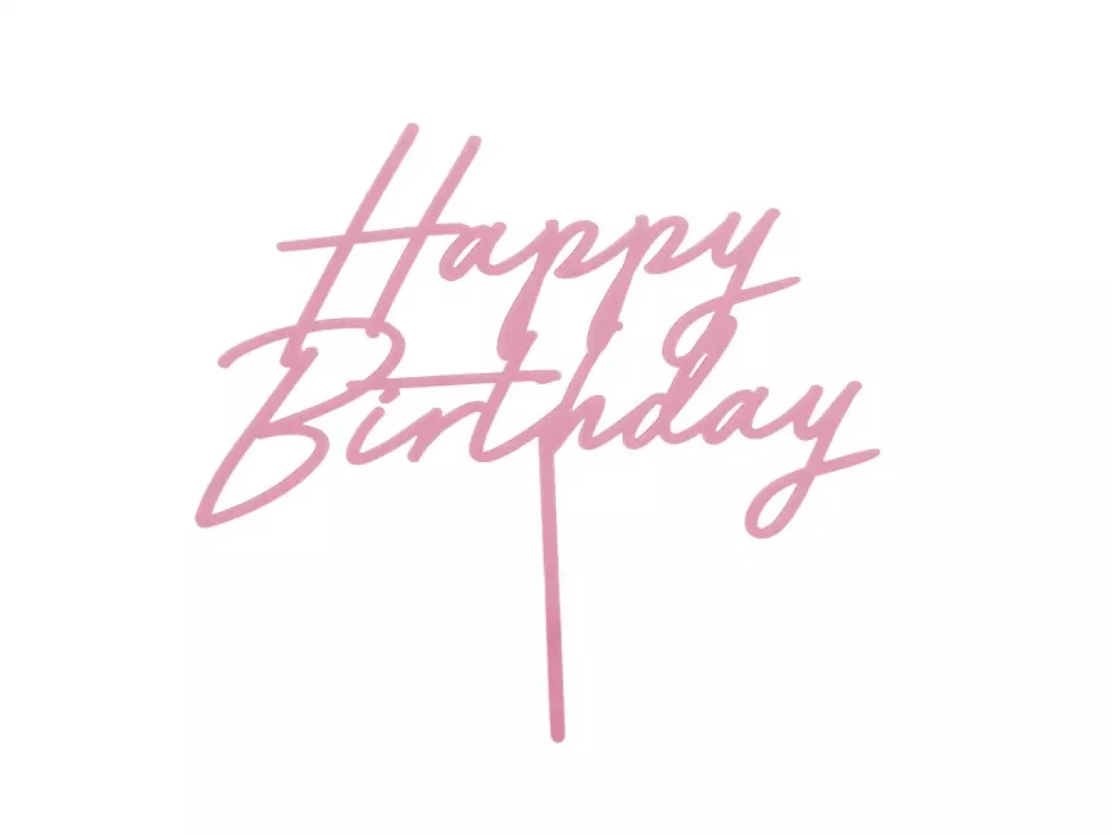 CAKE TOPPER HAPPY BIRTHDAY ROSA 16.5 CM KPT79-081J