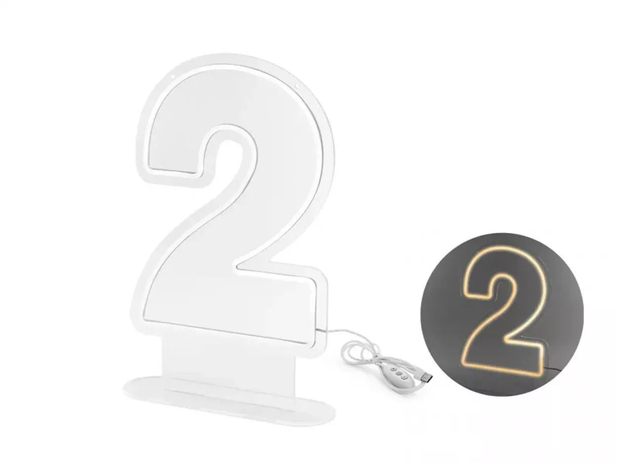 NEON LED NUMERO 2 BIANCO 50 CM NEON3-2