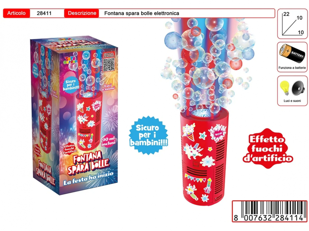 SPARABOLLE A FONTANA CON LUCI E SUONI COLORE ROSSO - 1 PZ 28411