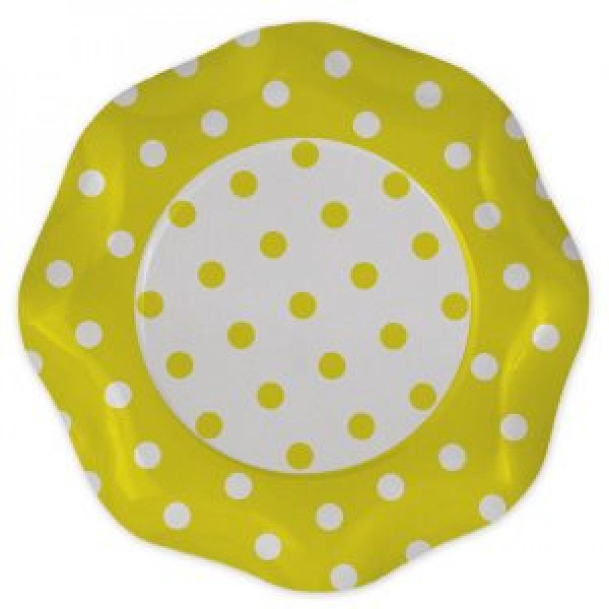 5 PIATTI CM.27 POIS GIALLO 60972