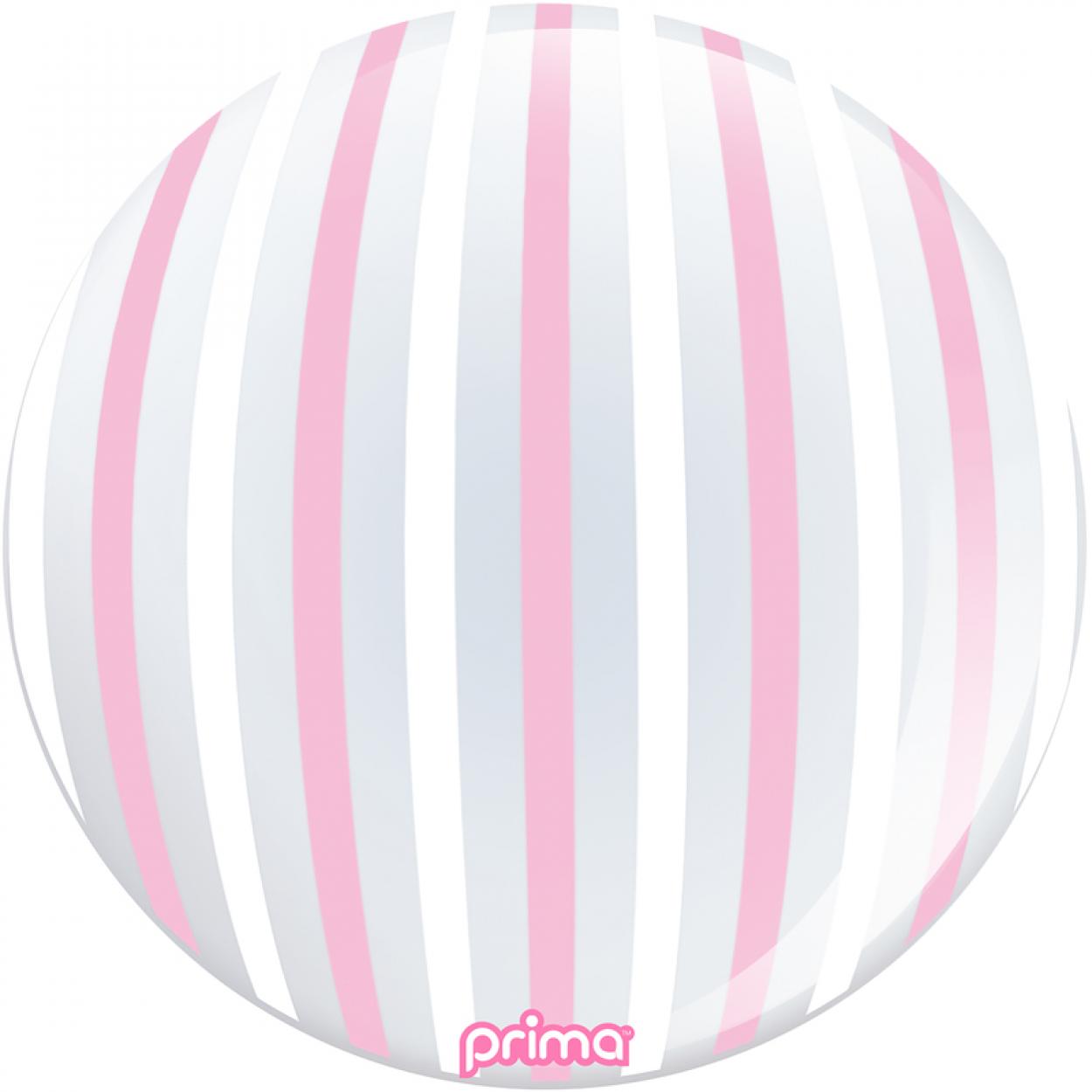 PALLONCINO BUBBLE 20" STRISCE ROSA E BIANCHE PS-PWST-22-50-1
