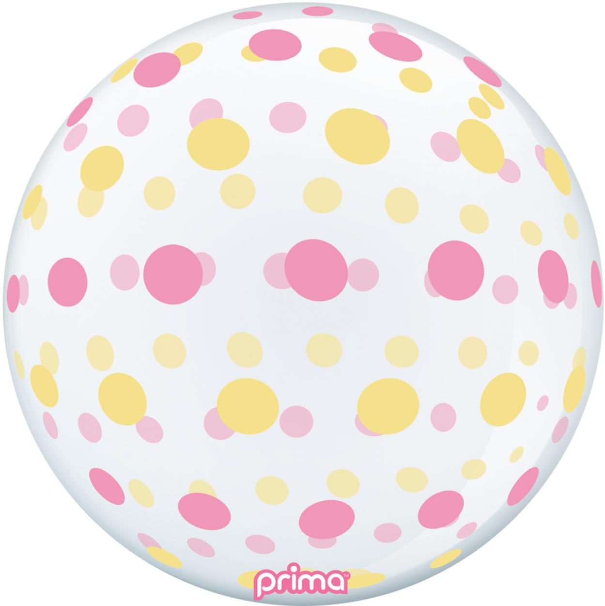 PALLONCINO BUBBLE 20" CONFETTI ROSA E ORO PS-PGDT-22-50-1