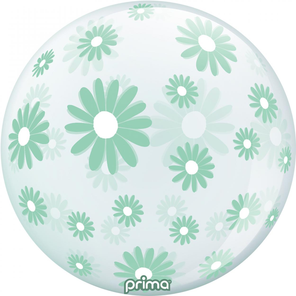PALLONCINO BUBBLE 20" FIORI VERDE MENTA PS-MTDZ-22-50-1