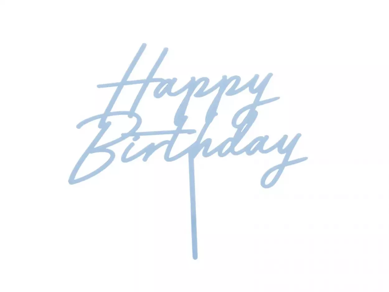CAKE TOPPER HAPPY BIRTHDAY AZZURRO 16.5 CM KPT79-093