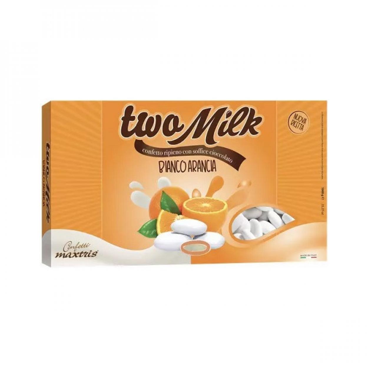 CONFETTI TWOMILK MAXTRIS GUSTO ARANCIA BIANCHI - 1KG TWOBARA