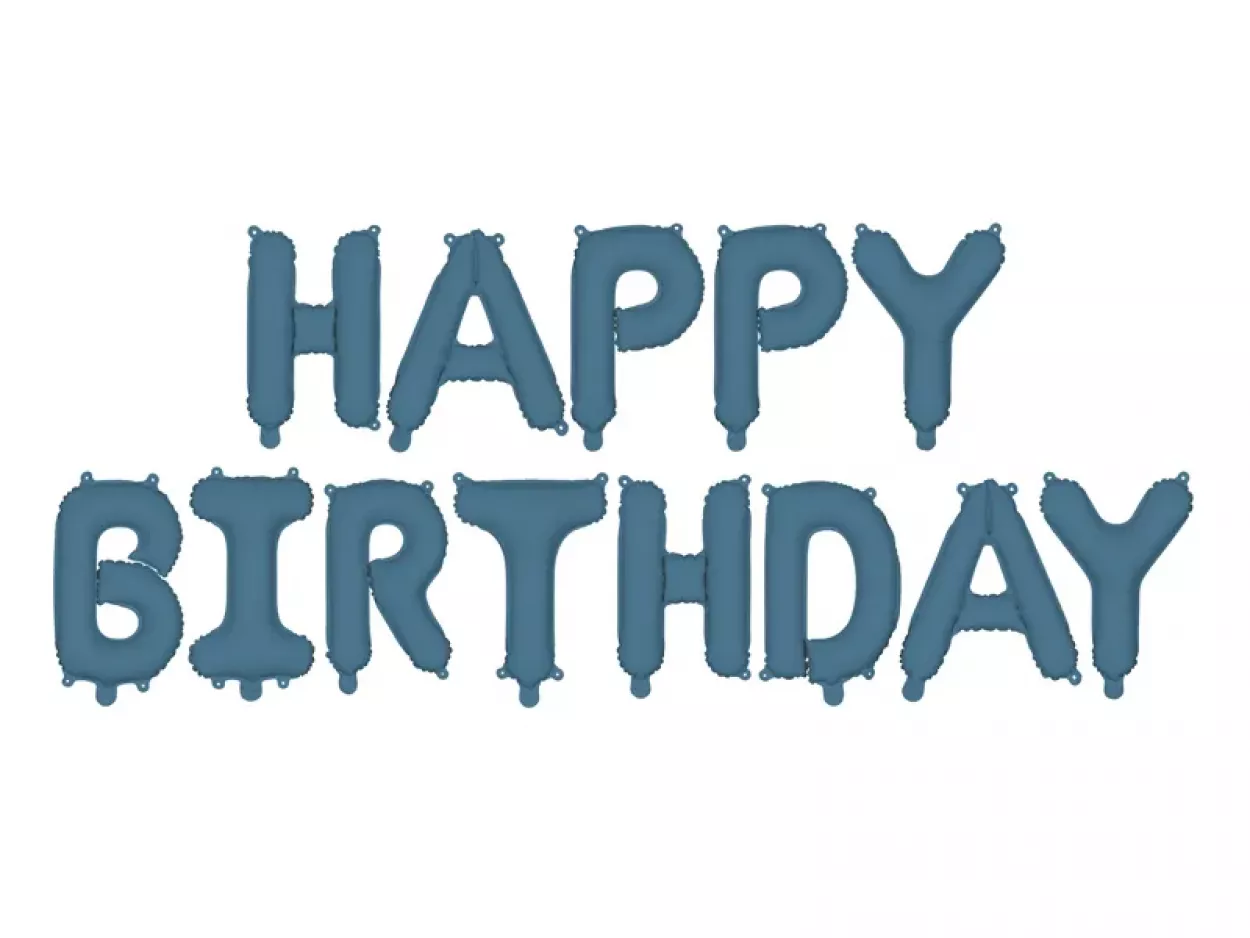 FOIL SUPER SHAPE HAPPY BIRTHDAY NAVY BLUE 340X35 CM FB6T-074
