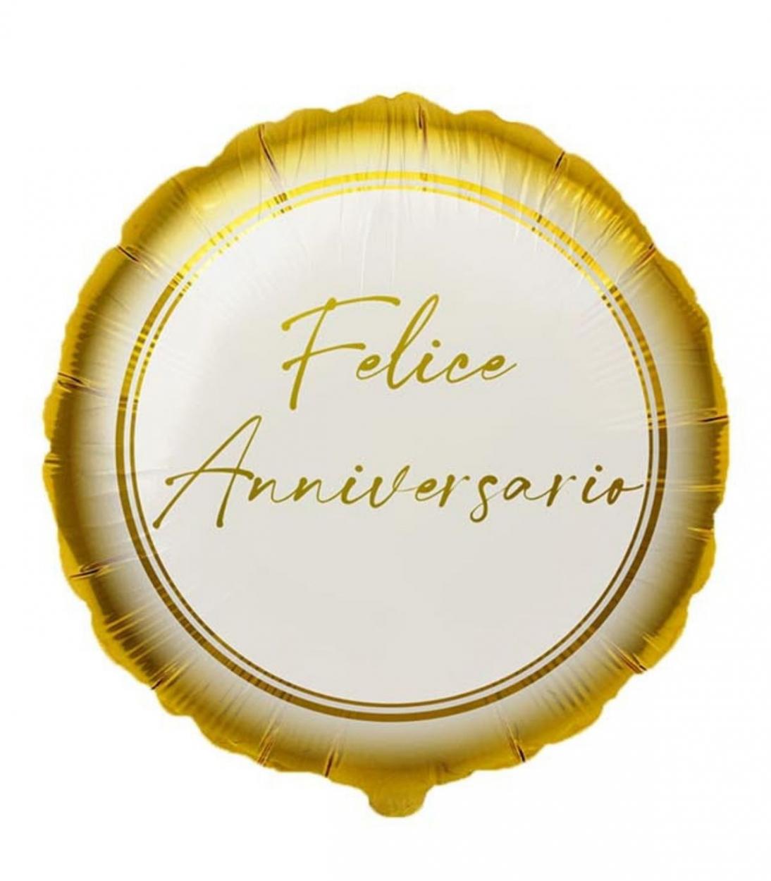 FOIL TONDO "FELICE ANNIVERSARIO" 18" – 1 PZ PAL1037-18