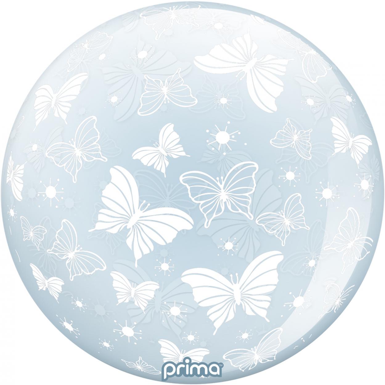 PALLONCINO BUBBLE 20" FARFALLE TRASPARENTI PS-WBUT-22-50-1