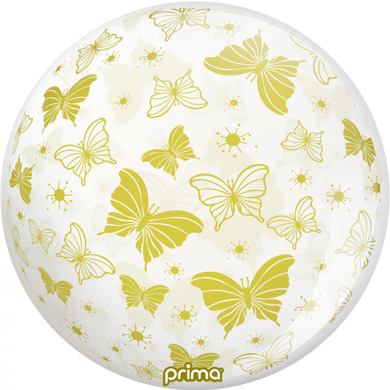 PALLONCINO BUBBLE 20" FARFALLE ORO PS-GBUT-22-50-1