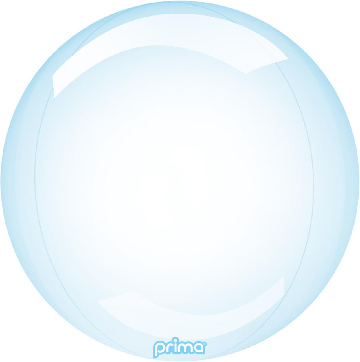 PALLONCINO BUBBLE 20" AZZURRO TRASPARENTE PS-BLGL-24-50-1