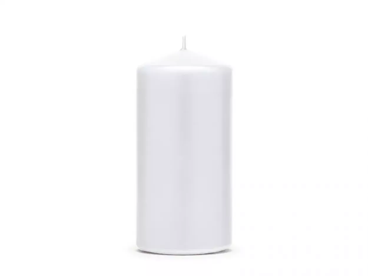 CANDELA PILLAR OPACA BIANCA 12X6 CM SKKMAT-008-OP