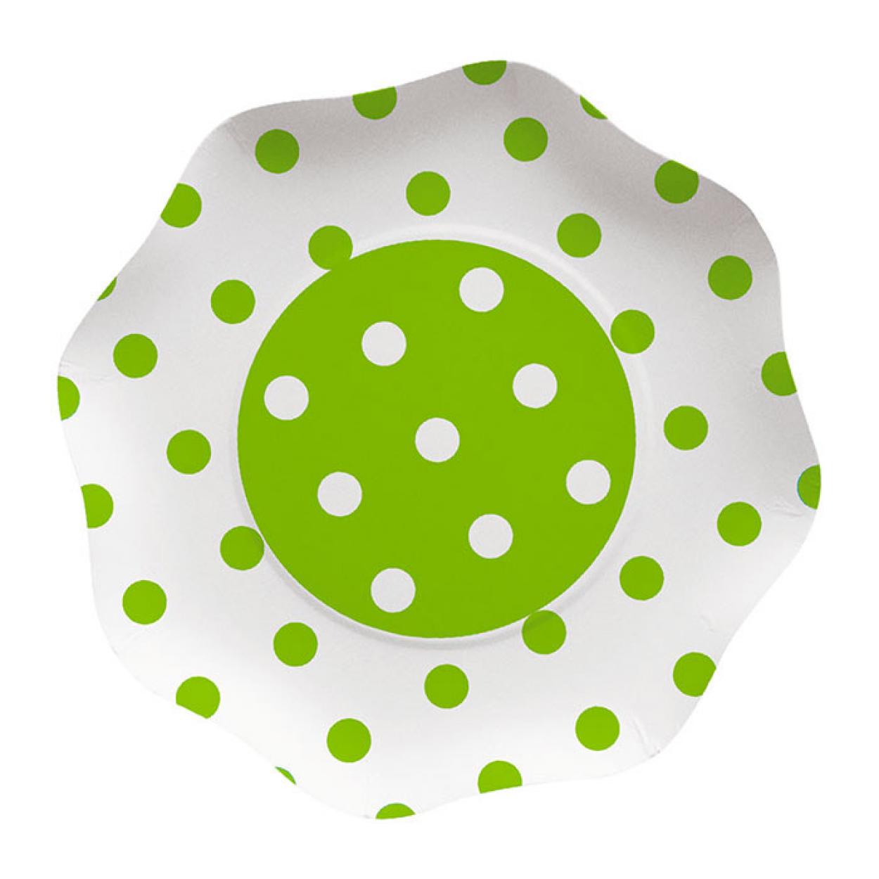 10 PIATTI CM.23 POIS VERDE MELA 60899