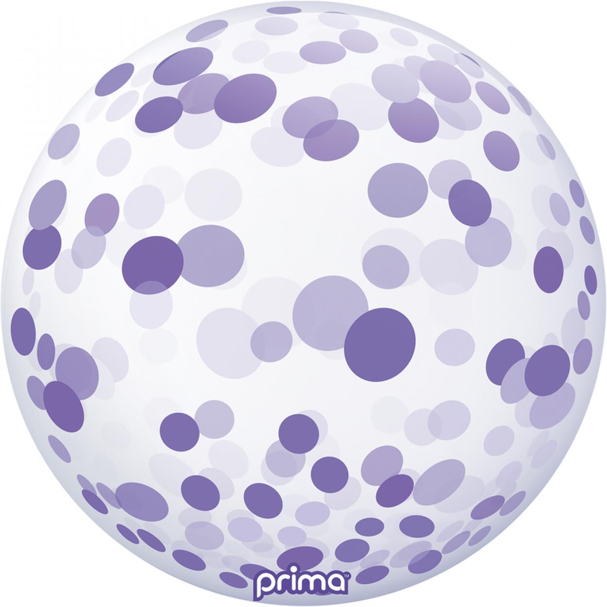 PALLONCINO BUBBLE 20" CONFETTI VIOLA PS-PRCF-22-50-1