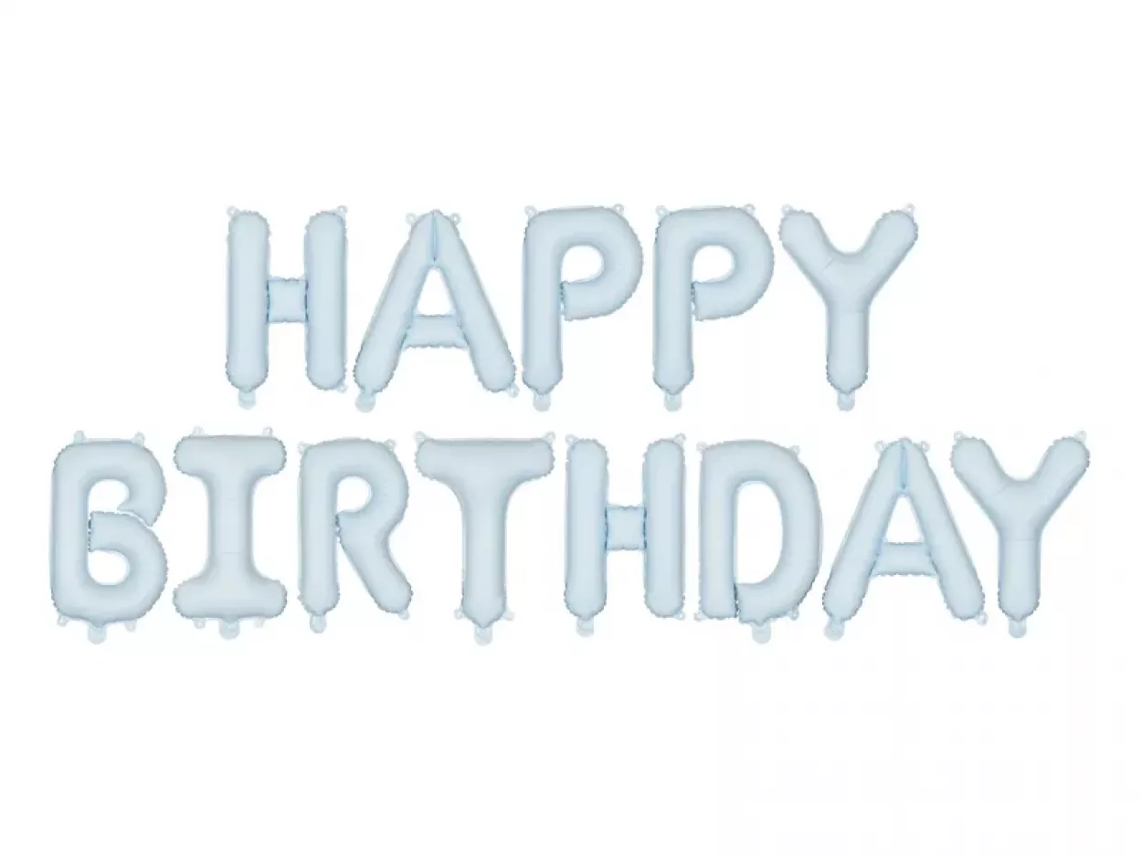 FOIL SUPER SHAPE HAPPY BIRTHDAY CELESTE BABY 340X35 CM FB6T-001J