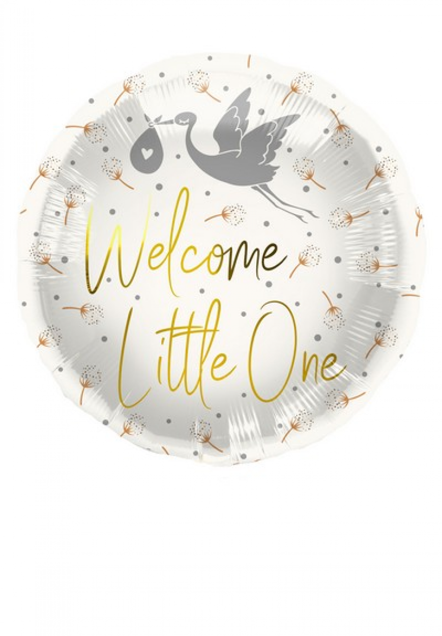 PALLONE FOIL ROTONDO WELCOME LITTLE ONE 18" CON CICOGNA 5FL67959