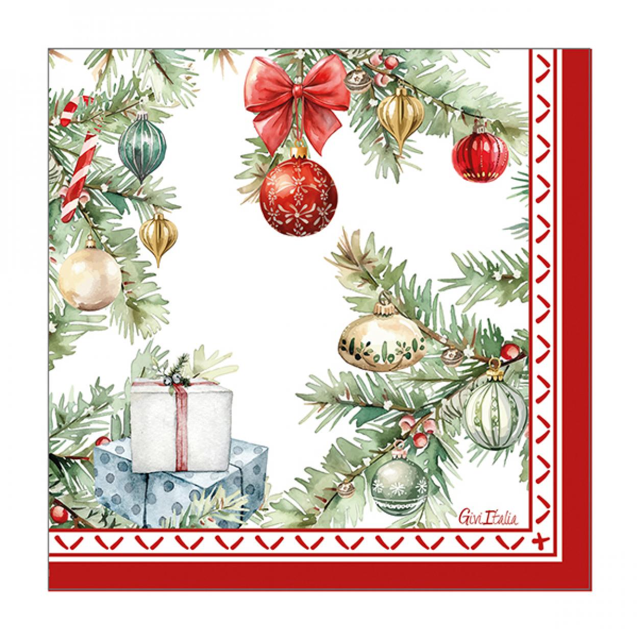 16 TOVAGLIOLI NATALE CON FANTASIA CHRISTMAS GIFT 33X33 CM 64811