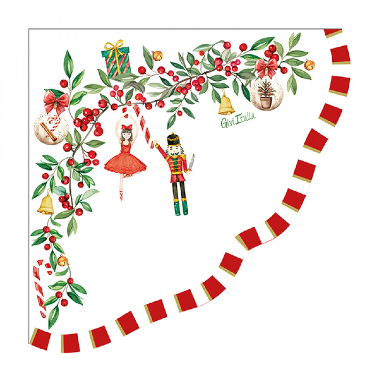 16 TOVAGLIOLI NATALE CON FANTASIA NEW LIBERTY VINTAGE 64775