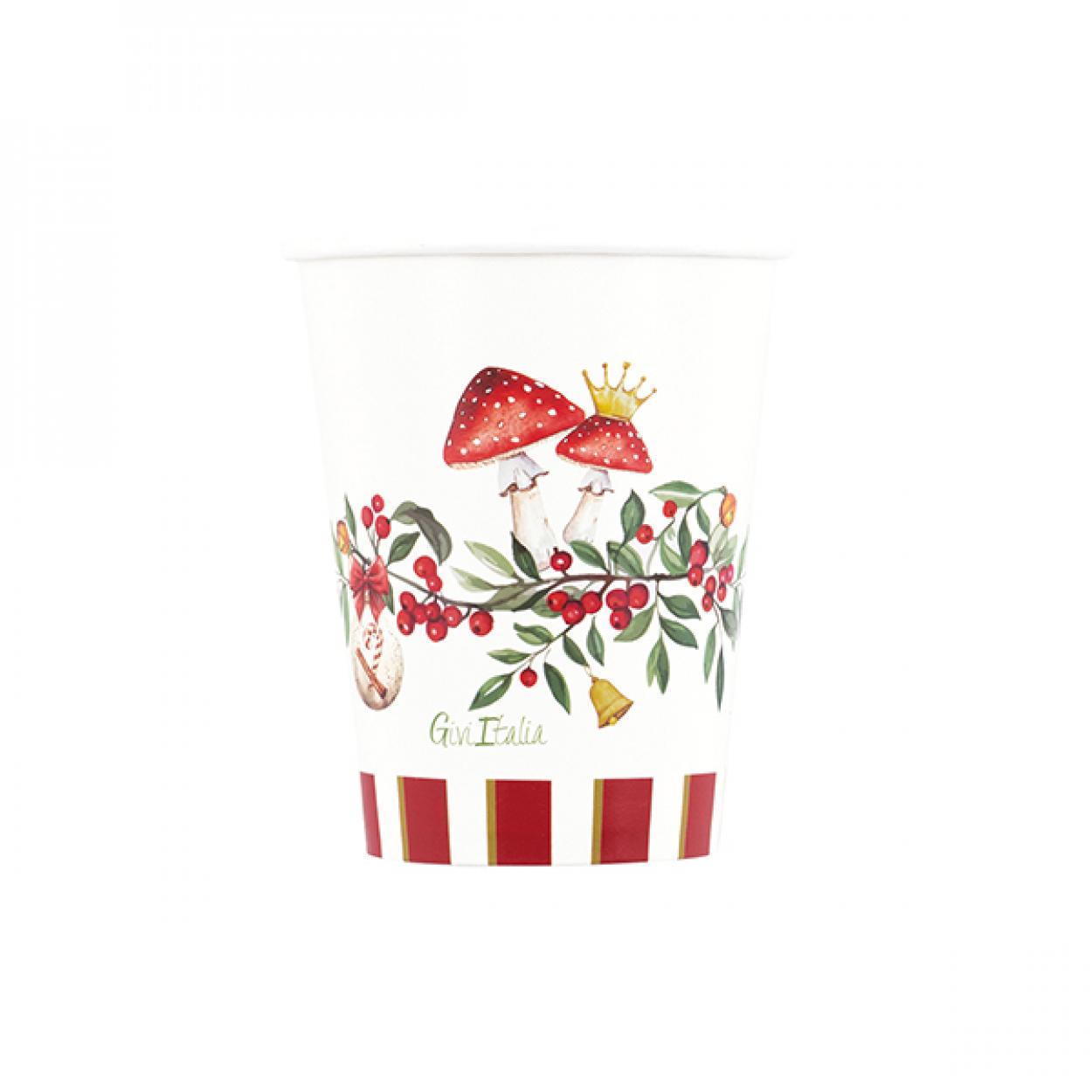 8 BICCHIERI CARTA NATALE CON FANTASIA NEW LIBERTY VINTAGE 64774