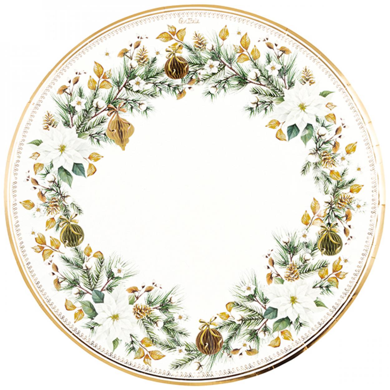 6 MAXI PIATTI CARTA NATALE CON FANTASIA NOEL 33 CM 64788