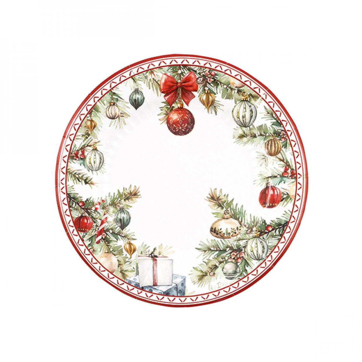 8 PIATTI CARTA NATALE CON FANTASIA CHRISTMAS GIFT 21 CM 64808
