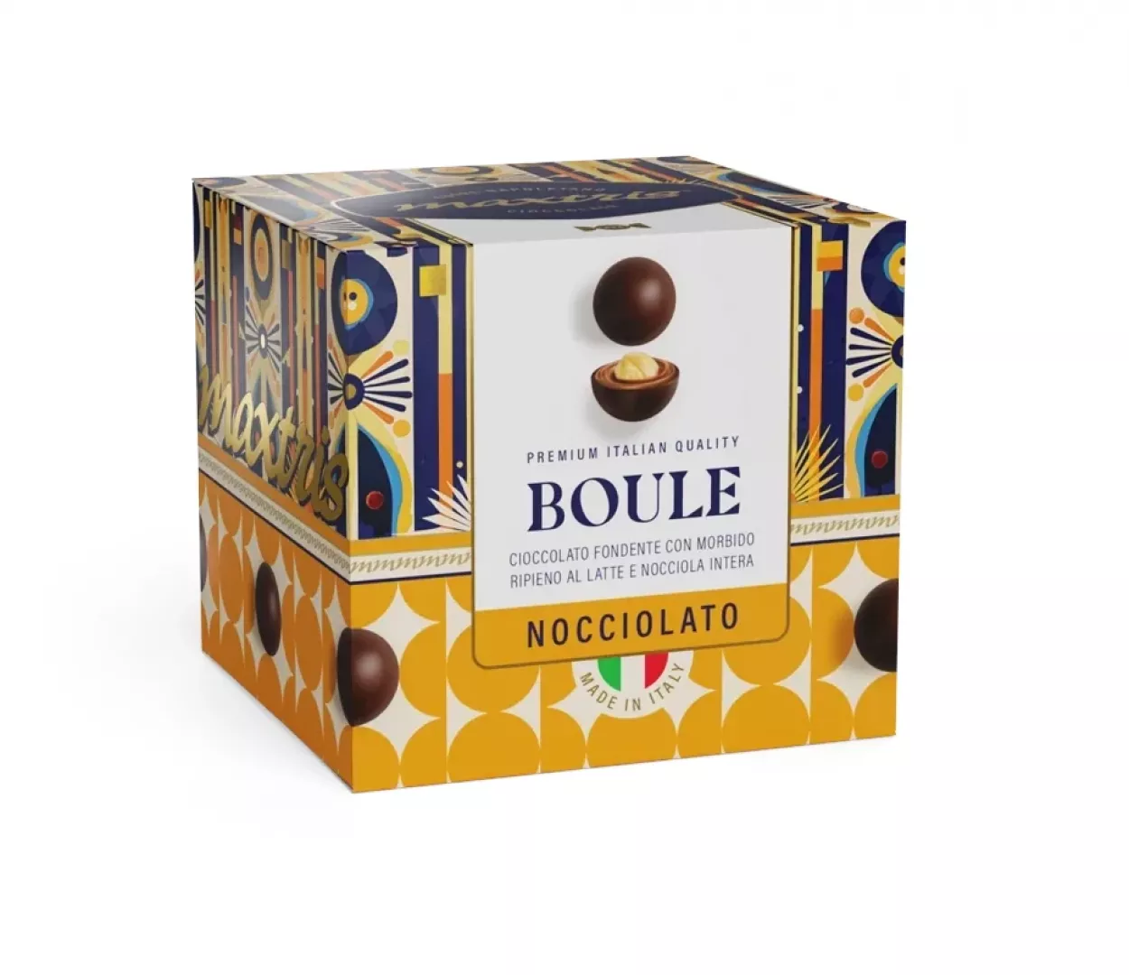 BOULE CIOCCOLATO MAXTRIS NOCCIOLATO CUBOTTO 150 GR SCBOUNOC150