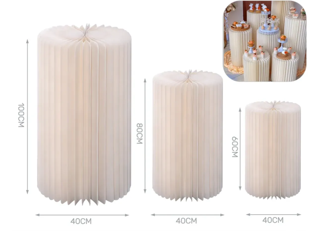 SET 3 CILINDRI IN CARTA AVORIO 100-80-60x40 41427