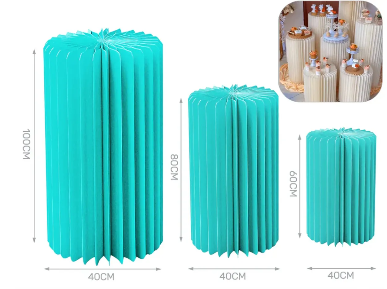 SET 3 CILINDRI IN CARTA CELESTE 100-80-60x40 41428 13027